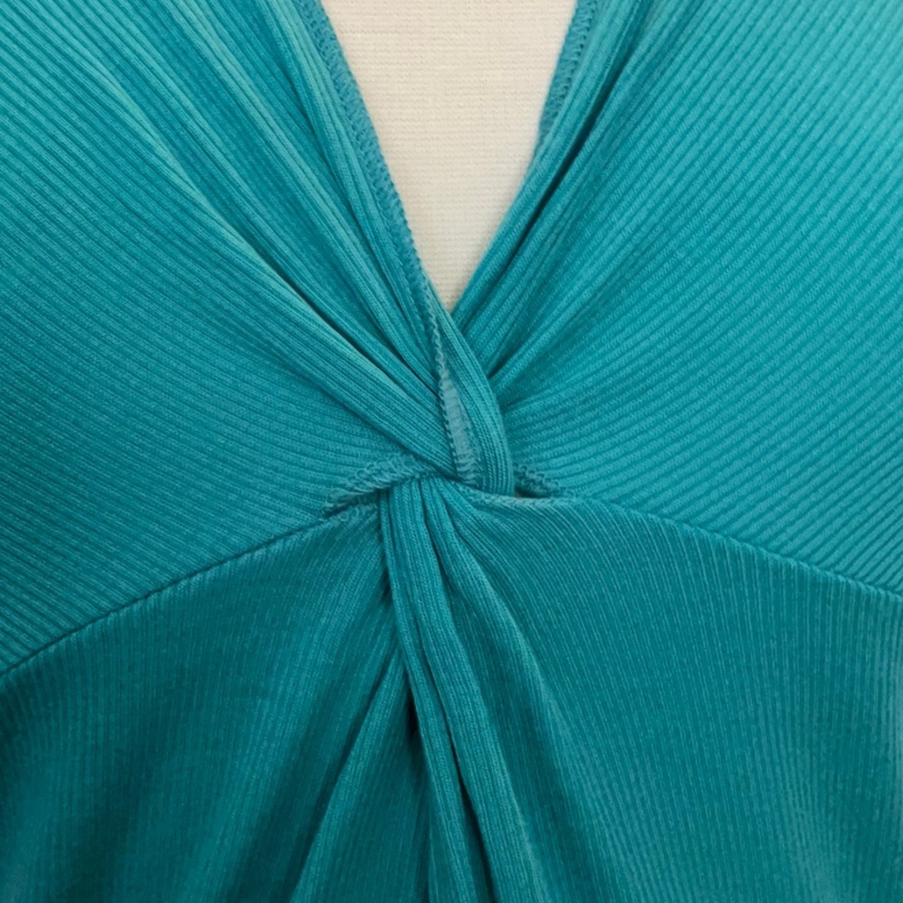 VS Moda International Teal Twist Front Tank Top Women Size L - Picture 4 of 9